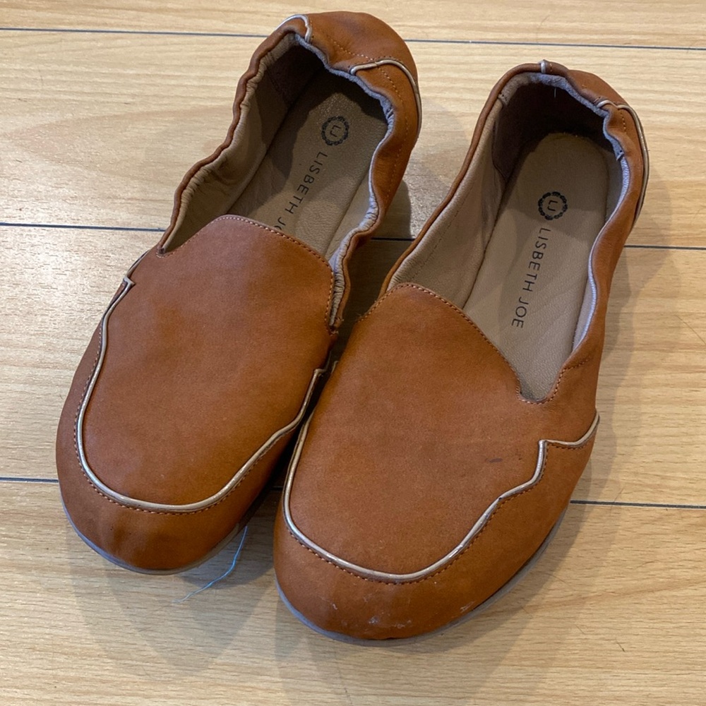 Tan suede Lisbeth Joe London loafers